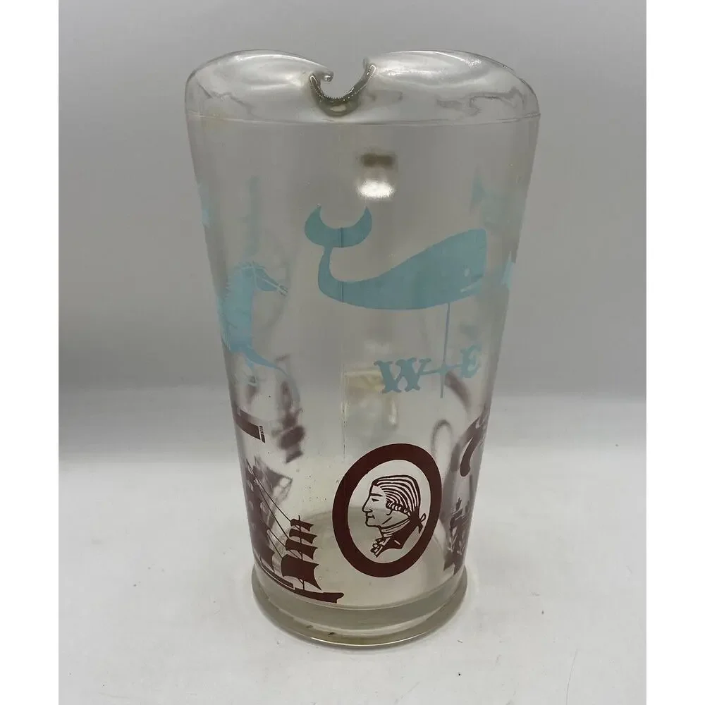 Vintage Anchor Hocking Colonial Heritage Design Ice Lip‎ Glass Pitcher